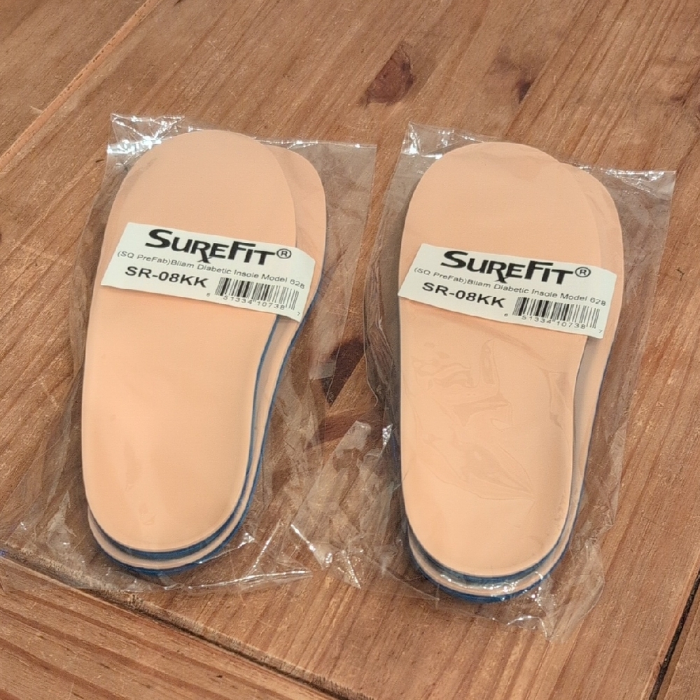 NWT Set Of 2 Pair Of SureFit Bilam Diabetic Insoles, Model 628, Style# SR-08KK